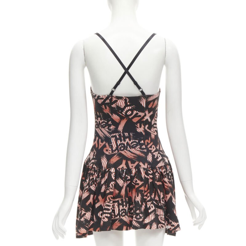 JEREMY SCOTT orange X-ray New York City Names strappy mini dress