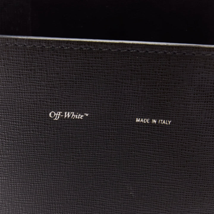 OFF WHITE Virgil Abloh Natural Habitat black leather neon cat crossbody tote bag