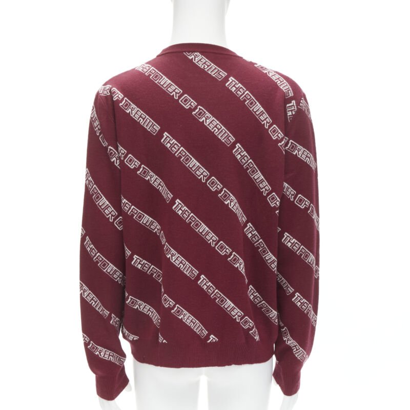 BALENCIAGA 2017 The Power Of Dreams burgundy red white sweater S