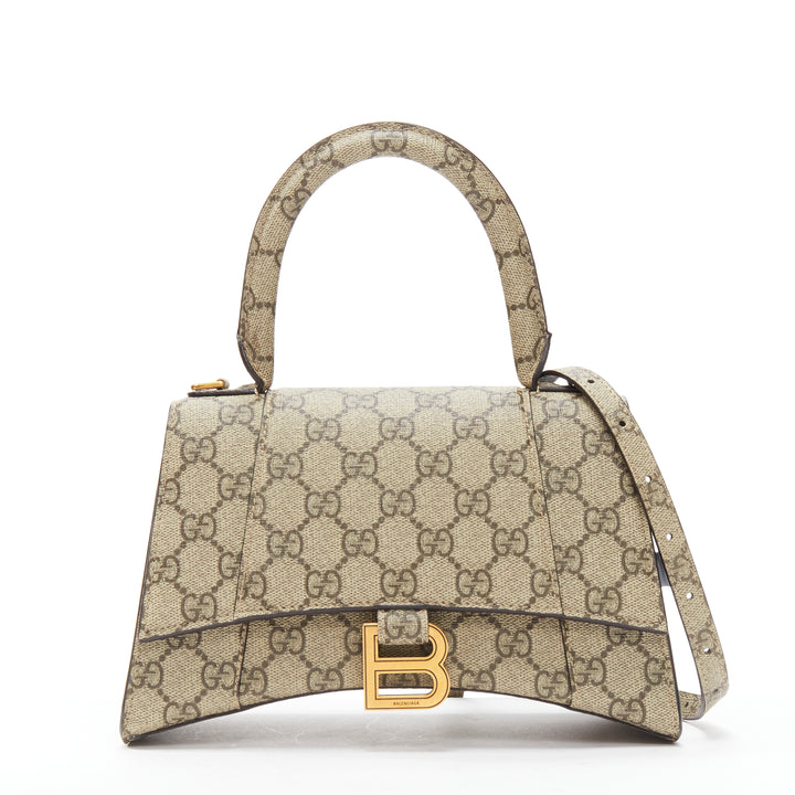 GUCCI BALENCIAGA Hourglass Hacker Project Runway monogram B buckle bag