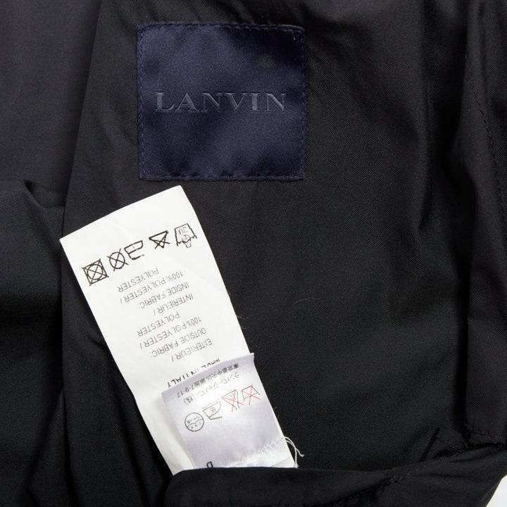 LANVIN black light double layer fabric raw edges blazer jacket FR44 XS
