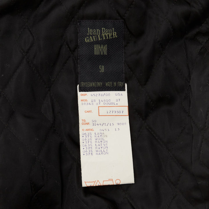 rare JEAN PAUL GAULTIER HOMME black brown faux fur aviator flight jacket IT50 L