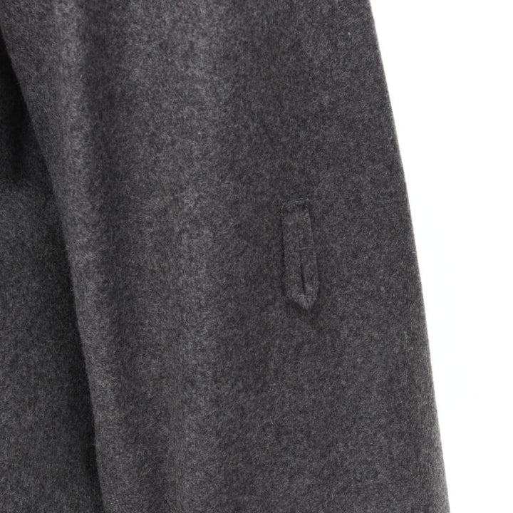 MIU MIU grey cashmere wool blend asymmetric button boxy coat IT38 XS