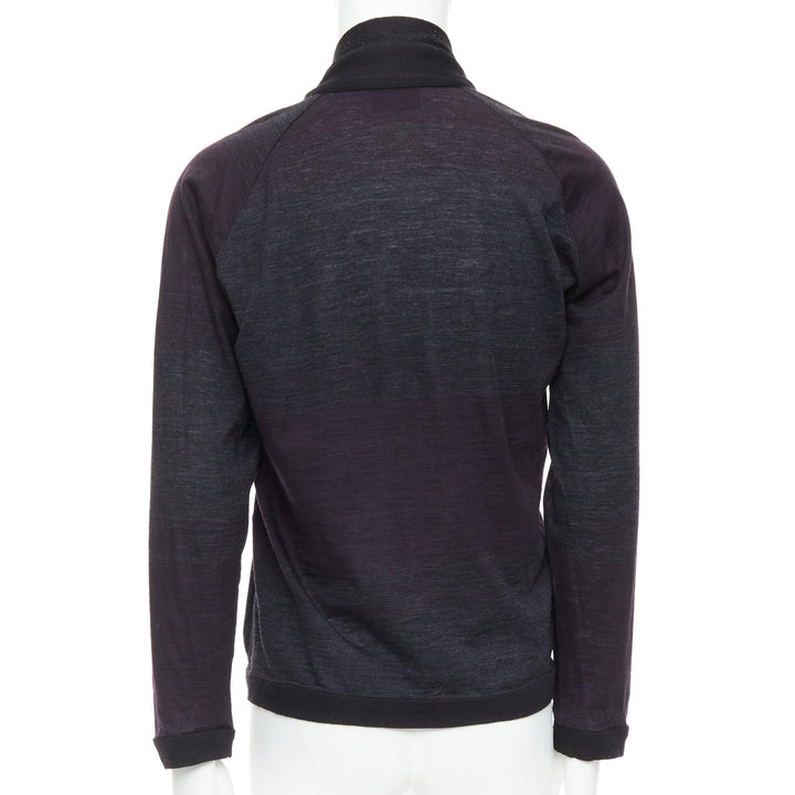STEPHEN SCHNEIDER dark grey 100% wool gradient knit cardigan Sz4 M