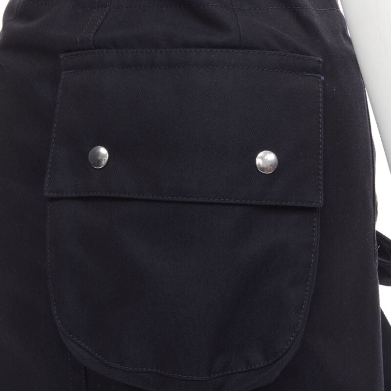 SACAI XL silver grommet lace front A-line skirt S