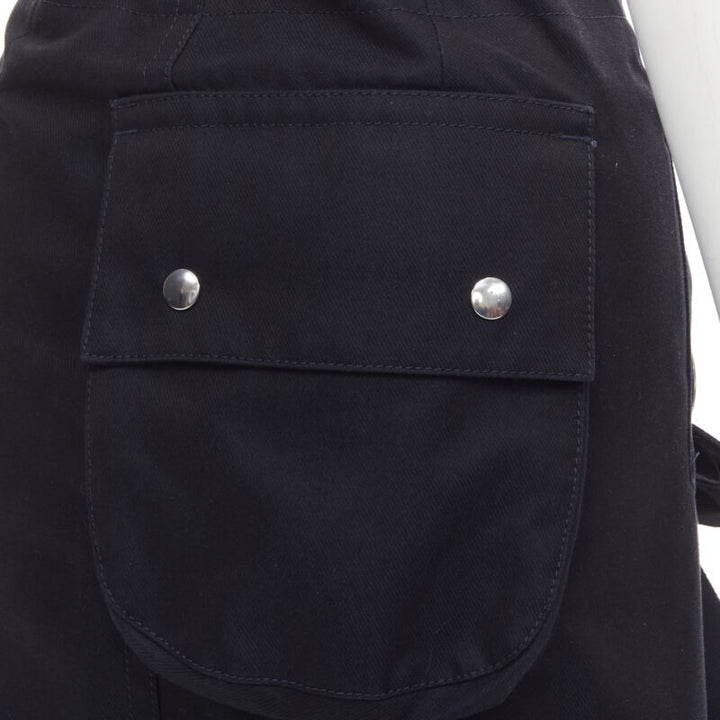 SACAI XL silver grommet lace front A-line skirt S