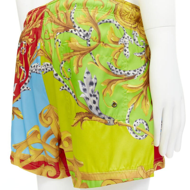 VERSACE Barocco Acanthus Pop print swim trunk shorts  IT6 XL