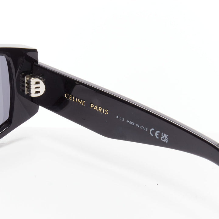 CELINE Hedi Slimane Triomphe CL40227U black gold logo acetate sunglasses