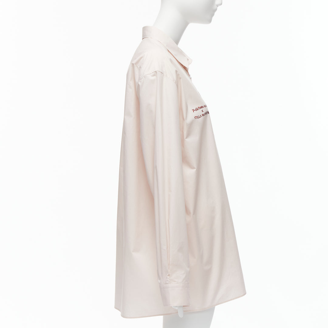 STELLA MCCARTNEY Yoshitomo Nara 2021 pink cotton print oversized shirt L