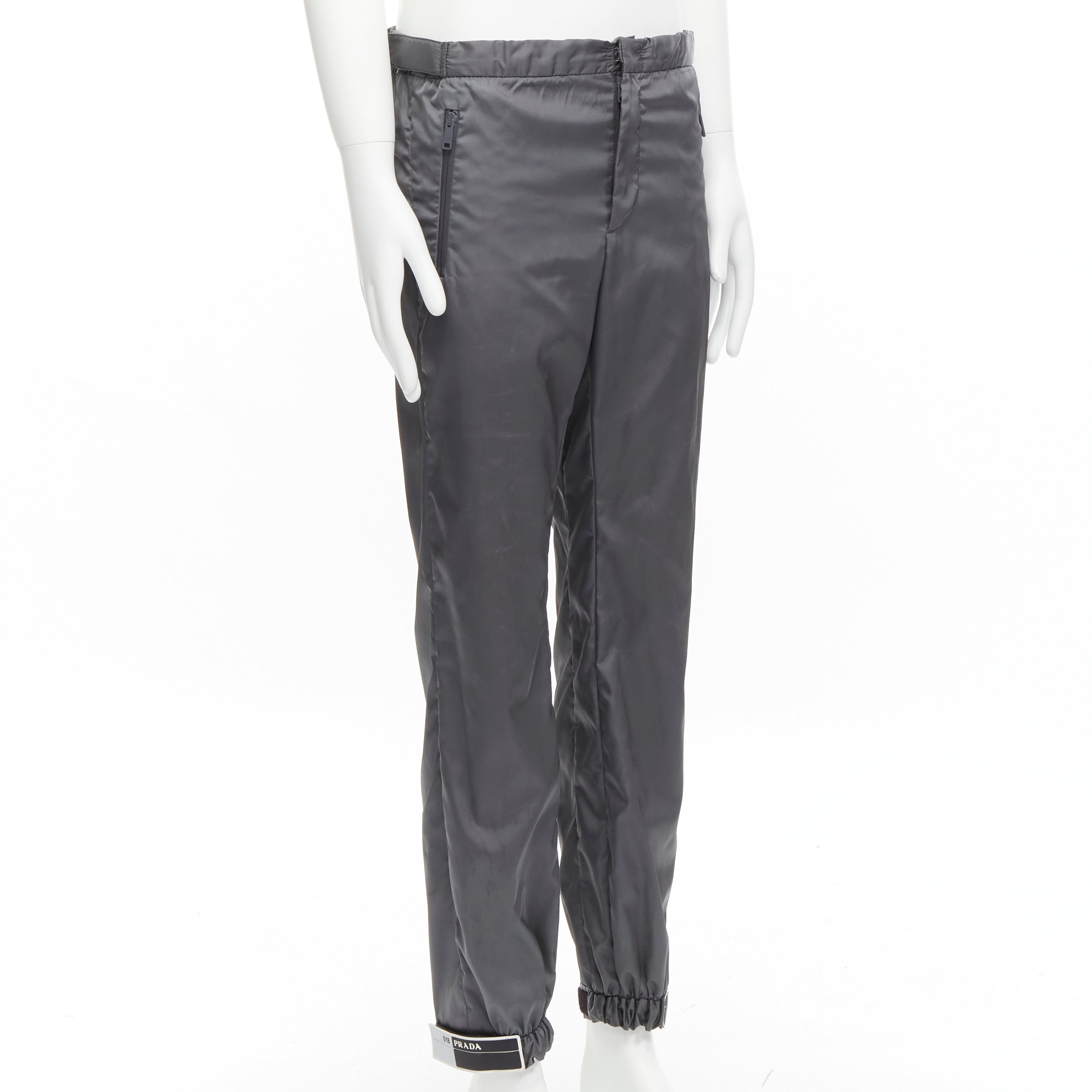 100% Authenticity Guaranteed Prada Grey Nylon Pants on Sale 