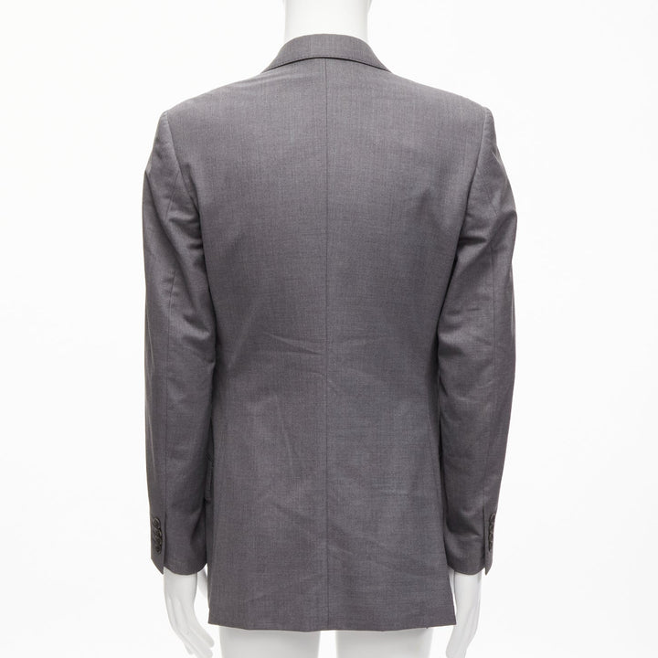KILGOUR Saville Row grey virgin wool pink lining blazer jacket UK38 M