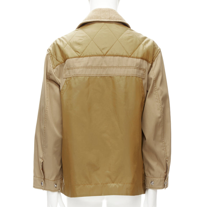 BURBERRY brown corduroy collar padded pocketed chore field jacket M