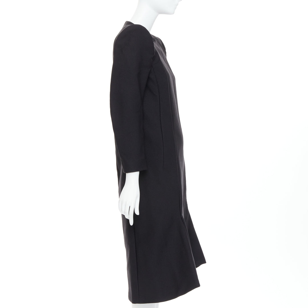 BALENCIAGA Demna 2016 black padded structural midi dress FR40 L