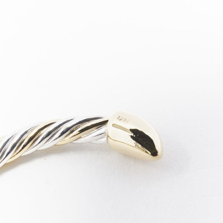 vintage BVLGARI JEWELLERY 18k white yellow gold twist bangle cuff bracelet
