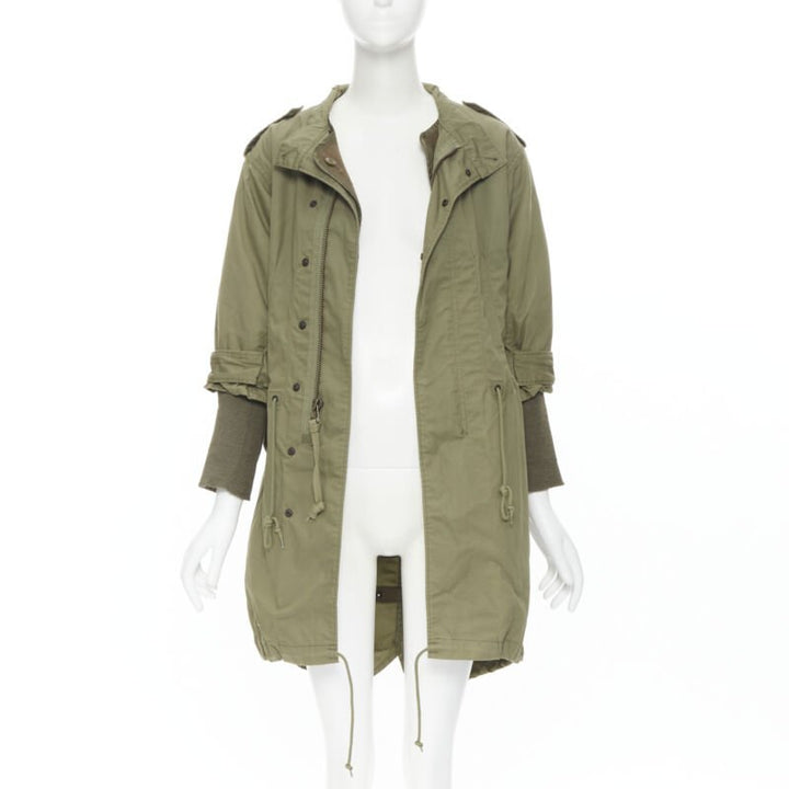 JUNYA WATANABE 2010 green cotton fitted waist fisherman parka coat XS
