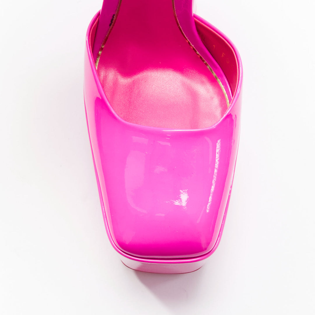 VALENTINO Runway Discobox 180 hot pink patent platform ankle strap heels EU39