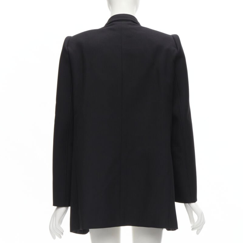 BALENCIAGA DEMNA 2019 black wool power padded shoulder oversized blazer FR34 XS