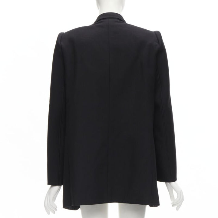 BALENCIAGA DEMNA 2019 black wool power padded shoulder oversized blazer FR34 XS