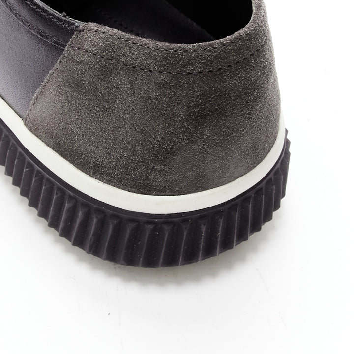 PRADA Stratus black grey suede leather low top sneakers UK5.5 EU39.5