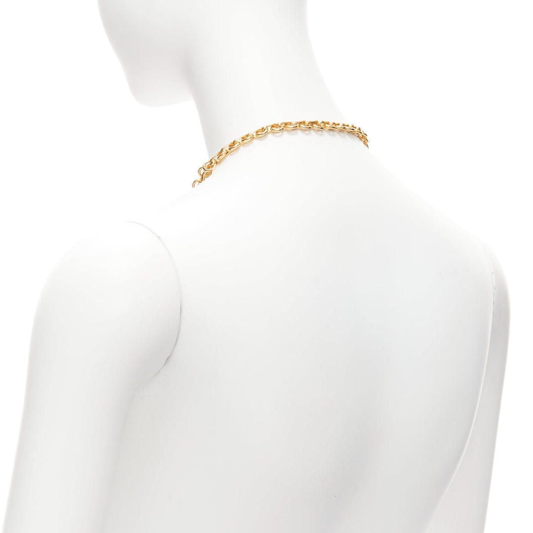 DSQUARED2 Vintage gold-tone Etched Boys Names heart breaker charms necklace