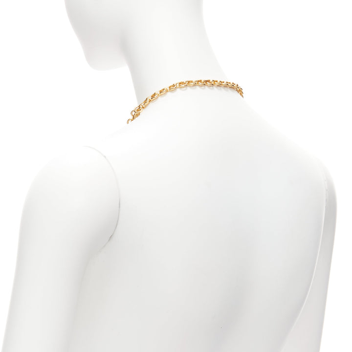 DSQUARED2 Vintage gold-tone Etched Boys Names heart breaker charms necklace