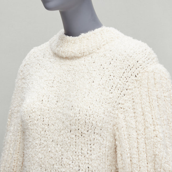 CECILIE BAHNSEN 2020 Latifa 100% silk knitted backless puff sleeves dress UK8 S