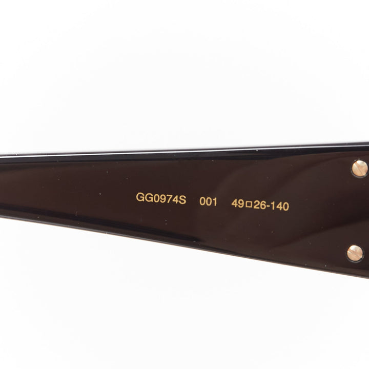 GUCCI GG0974S silver crystal frame pink lens rectangular sunnies