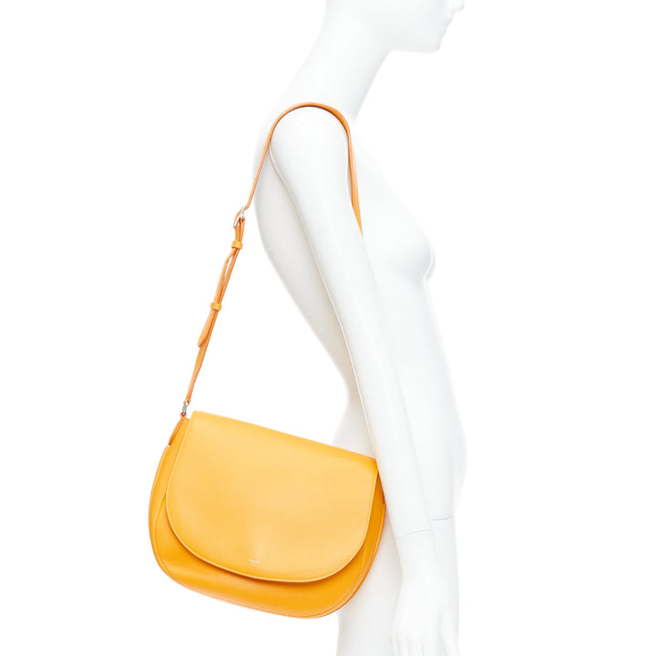 CELINE Trotteur Messenger yellow marigold half moon crossbody bag