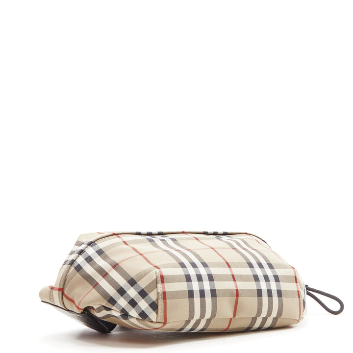 BURBERRY Econyl Signature House Check brown checkered zip bum bag crossbody