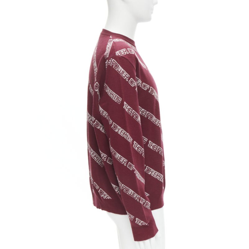 BALENCIAGA 2017 The Power Of Dreams burgundy red white sweater S