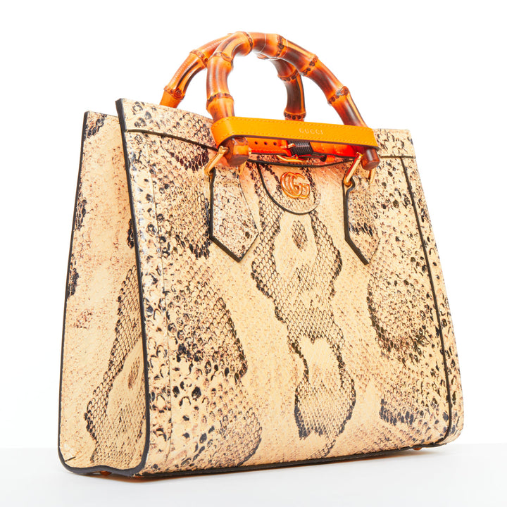 GUCCI Diana NM Small bamboo handle scaled leather crossbody bag