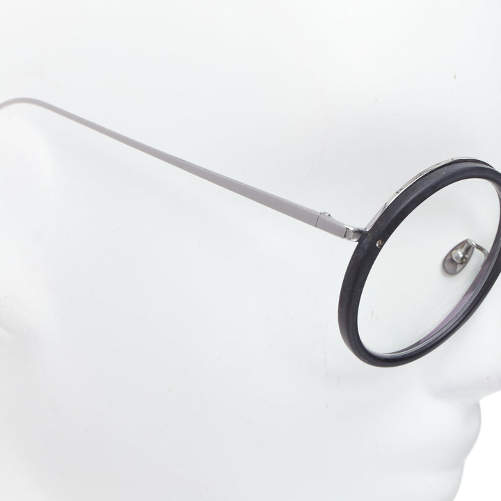 LINDA FARROW LFL239/21 black matte acetate round optical glasses