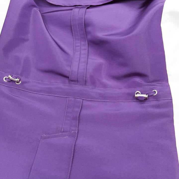 VALENTINO 2022 Runway purple 100% silk hidden waist drawstring blazer IT36 XS