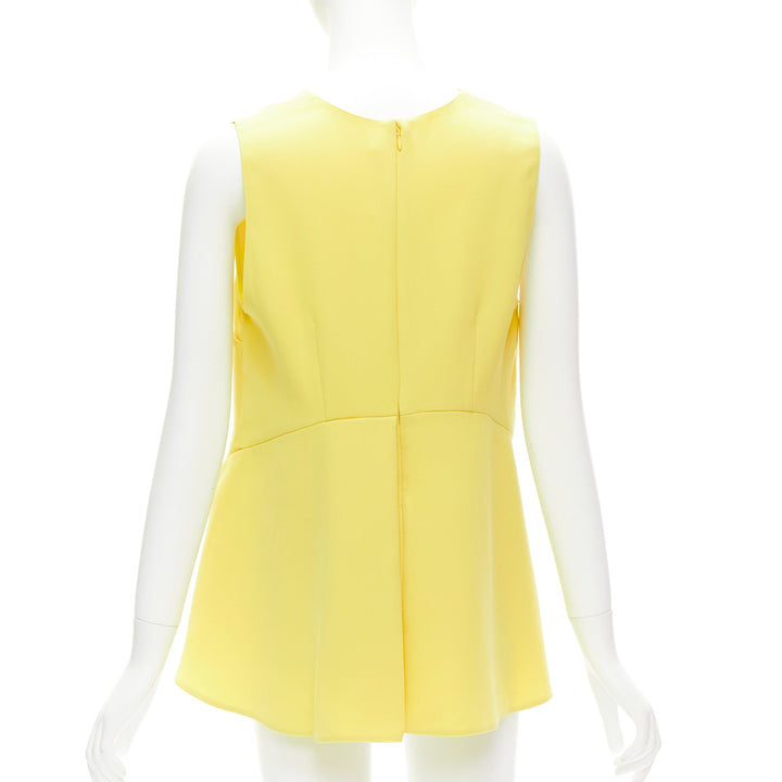MARNI canary yellow darted high low peplum sleeveless top IT42 M