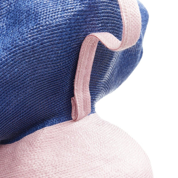 Runway ROSIE ASSOULIN Jug sculptural pink blue raffia woven basket bag
