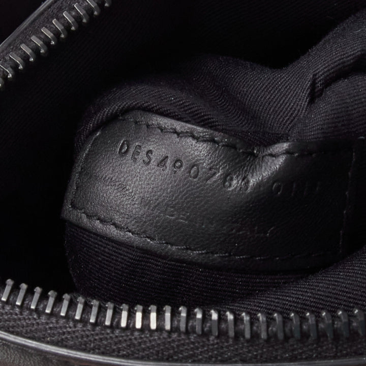 SAINT LAURENT Small Sac De Jour matte black stamped croc tote bag