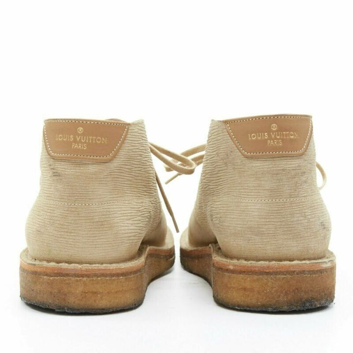 LOUIS VUITTON taupe sand epi suede crepe sole ankle desert boot UK5 EU39