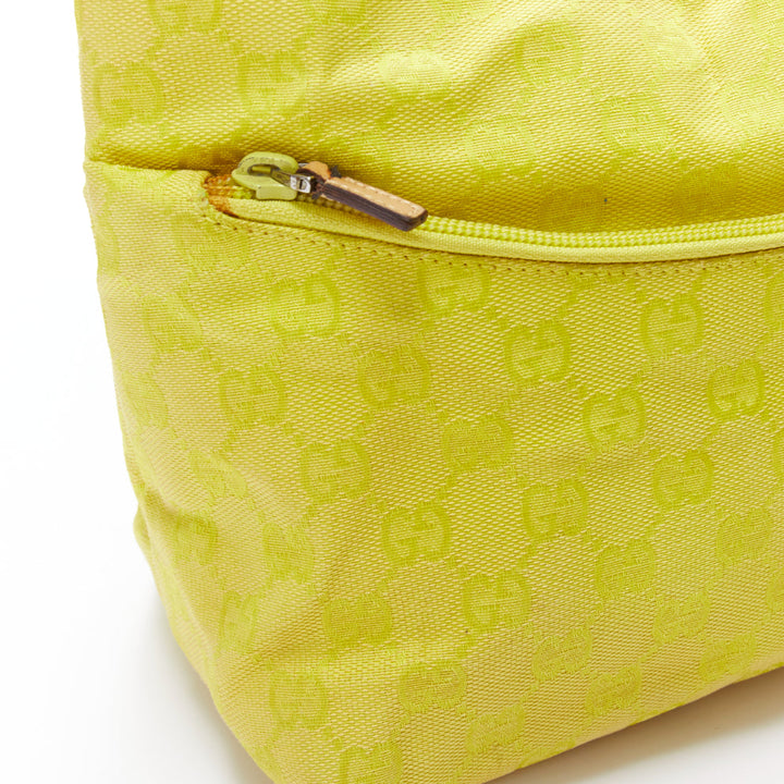 GUCCI Vintage yellow GG monogram canvas small hobo shoulder bag