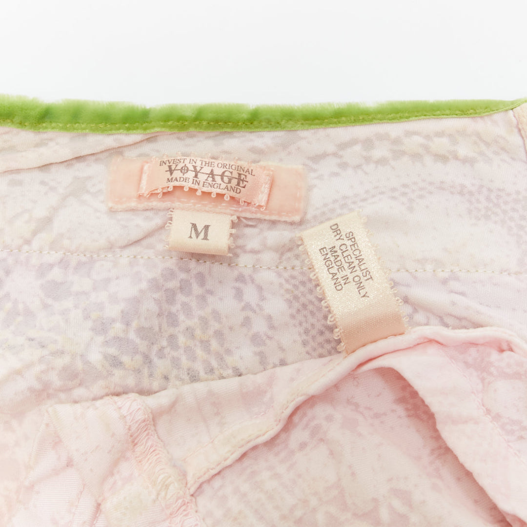 VOYAGE INVEST IN THE ORIGINAL LONDON green velvet pink lace beaded jacket M