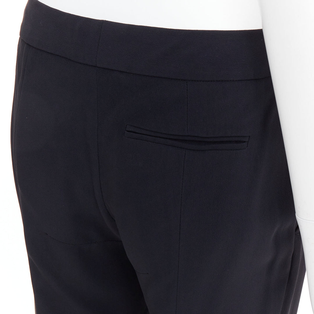 ALEXANDER MCQUEEN 2011 black mid waist flare cropped trousers