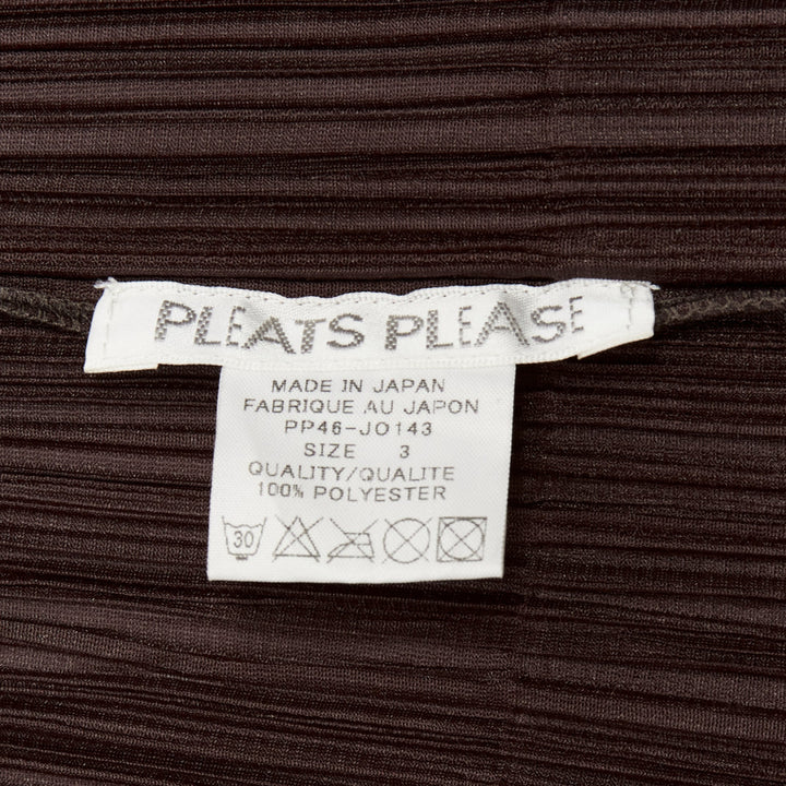 ISSEY MIYAKE Pleats Please dark brown plisse 3D cut cardigan jacket JP3 L