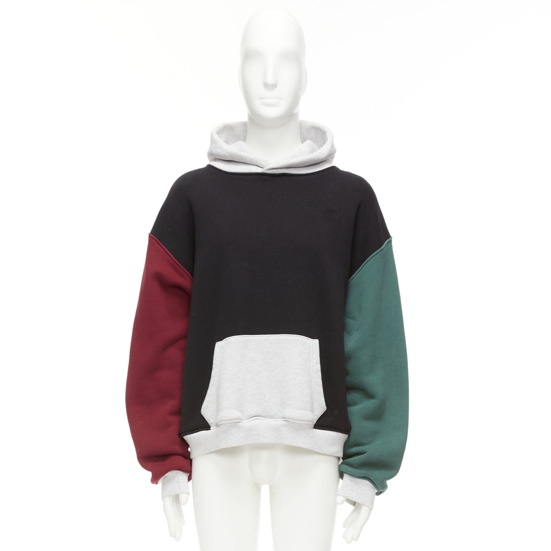 ALEXANDER WANG multicolour colorblocked panelled hoodie sweatshirt M