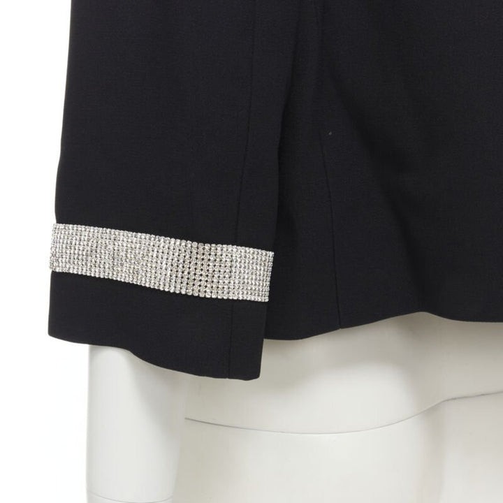 DOLCE GABBANA black silver crystal rhinestone collar cuff dinner jacket IT36 XS
