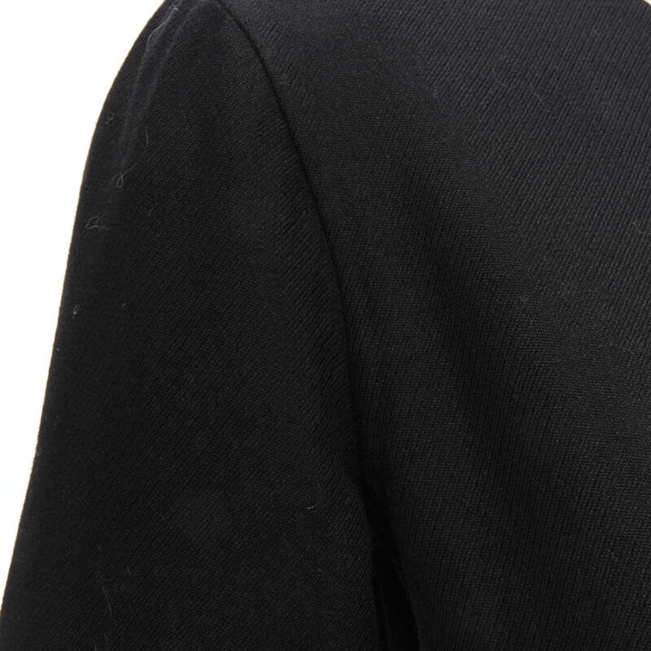 MARNI black nude wool crepe long sleeve bubble skirt fit flared dress IT38 XS