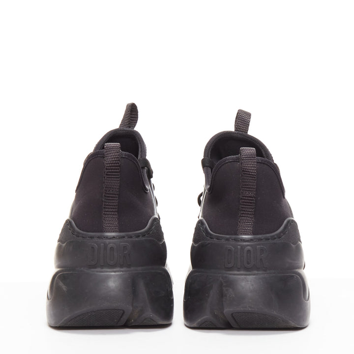 DIOR D-connect black logo technical fabric lace up chunky sneaker EU35