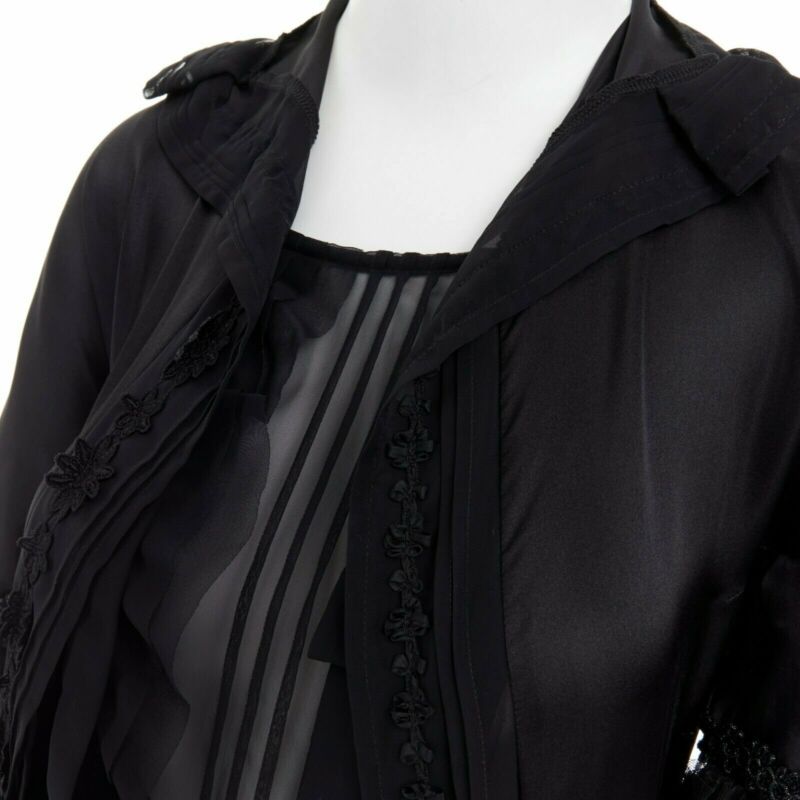 runway COMME DES GARCONS Broken Bride AW05 black victorian ruffle silk dress S