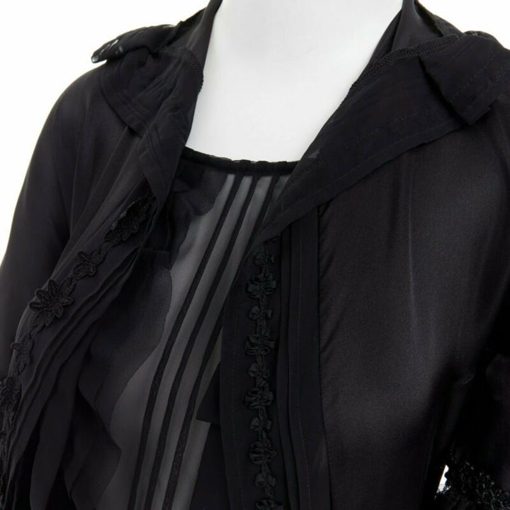 runway COMME DES GARCONS Broken Bride AW05 black victorian ruffle silk dress S