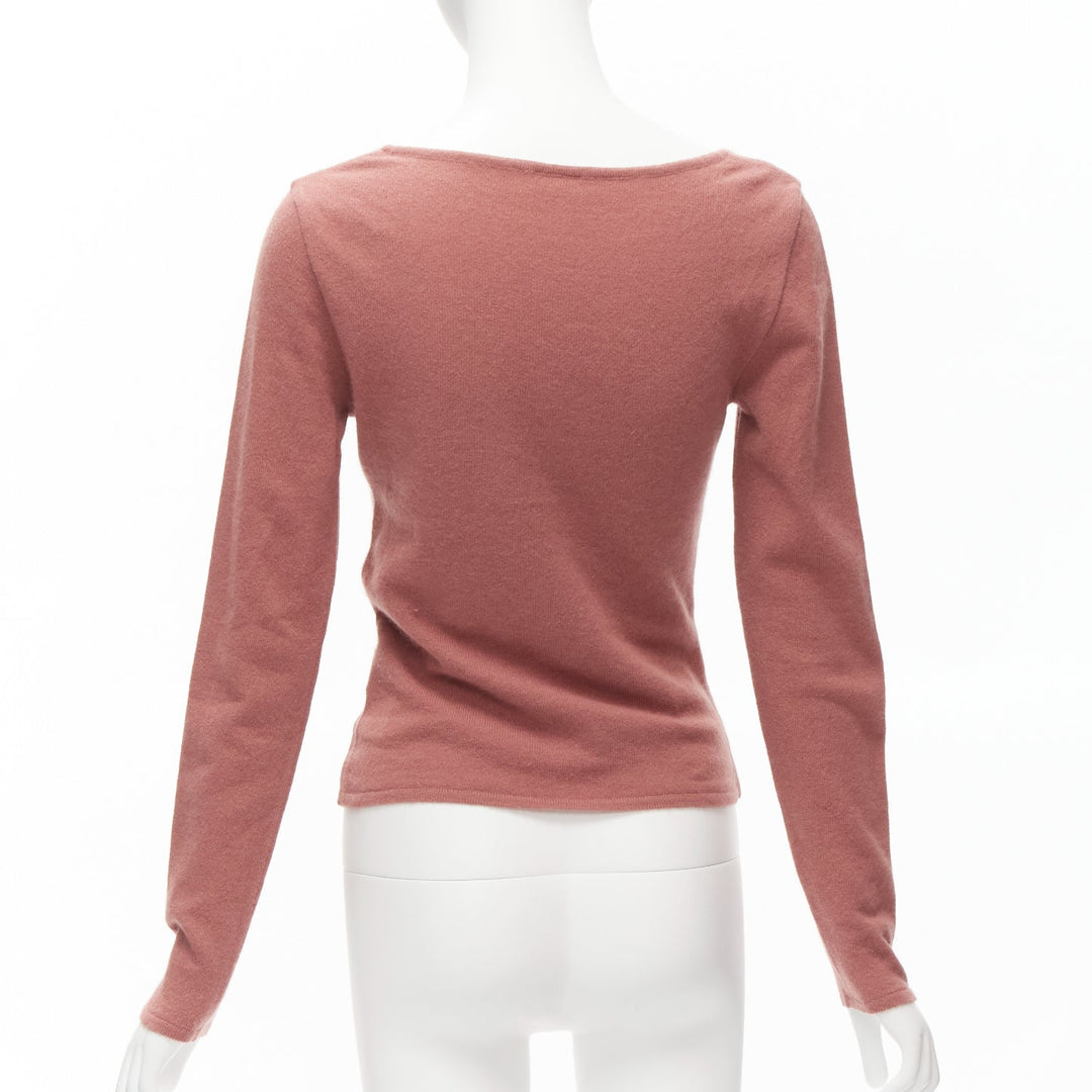 VALENTINO blush pink virgin wool blend twist front sweater top IT42 M