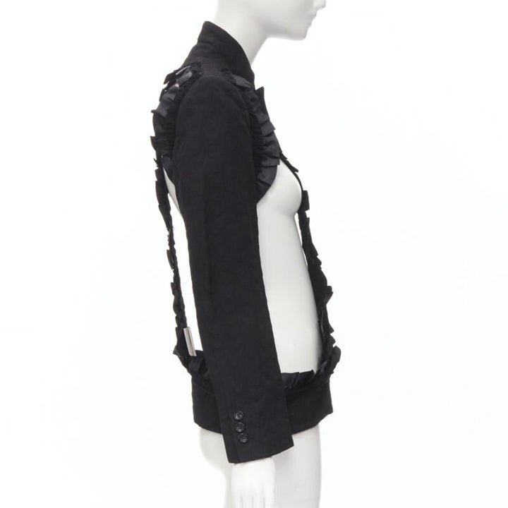 COMME DES GARCONS 2008 Runway Bad Taste ruffle cut out deconstructed blazer S