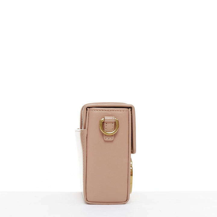 CHRISTIAN DIOR 30 Montaigne Box Mini nude leather gold CD buckle crossbody bag